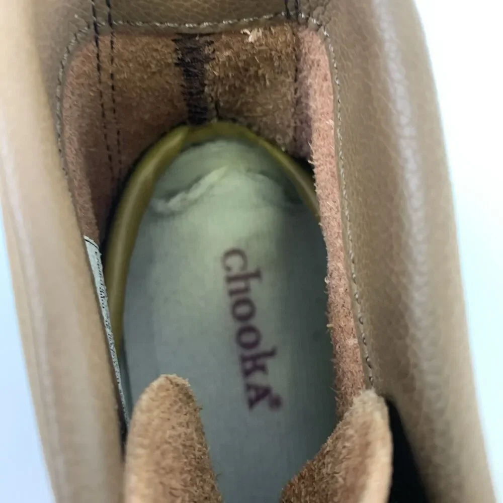 BOGO Chooka Low Duck Boot Tulip Brown Leather Lace Up Ankle Orange Waterproof 7‎